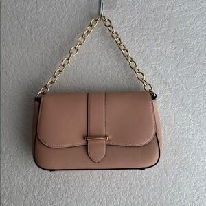 a new day Tan Shoulder Bag with Gold Chain